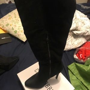 Knee high black boots